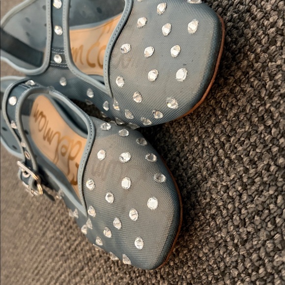 Sam Edelman MICHAELA SHINE MARY JANE FLAT (COASTAL BLUE) Rhinestones - Picture 3 of 5